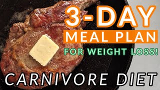 3Day Carnivore Diet Meal Plan FOR WEIGHT LOSS [upl. by Kory982]