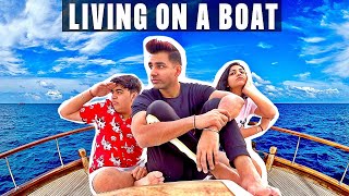 LIVING ON A BOAT FOR 24 HOURS  Rimorav Vlogs [upl. by Eelinnej]