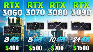 RTX 3060 Ti vs RTX 3070 vs RTX 3080 vs RTX 3090  Test in 8 Games [upl. by Sanjiv]