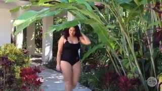 Curvy by Capriosca Swimwear  Plus Size Swimsuit Style Over the Shoulder [upl. by Irtak]