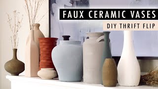 DIY FAUX CERAMIC VASES Testing Techniques Paints and Thrifted Vases Thrift Flip  XO MaCenna [upl. by Tenenbaum]