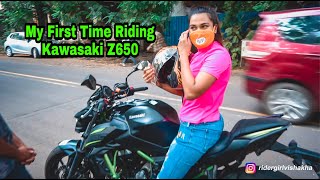 RIDING KAWASAKI Z650 Ridergirl Vishakha [upl. by Bria]