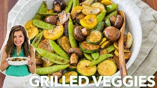 Balsamic Grilled Zucchini and Mushrooms Recipe [upl. by Eciral]