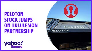 Peloton stock jumps on Lululemon partnership [upl. by Aleuname]