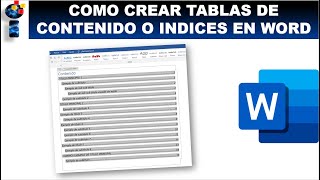 Tablas de contenidos en Word indices [upl. by Cogen815]