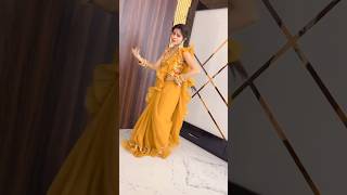 Frill yellow saree georgette fabric  Rohit fashion club [upl. by Kirre209]