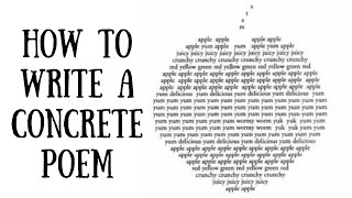 Writing Concrete Poetry Creative Writing Experiment [upl. by Odnarb]