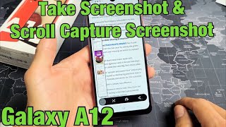 Galaxy A12 How to Take Screenshot amp Scroll Capture Screenshot [upl. by Acherman]