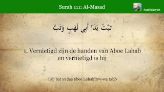 Quran 111 Surah AlMasad De Touwvezels Nederlands audio vertaling Koran [upl. by Stets]