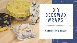 5 Minute DIY Beeswax Fabric Wraps [upl. by Skutchan]