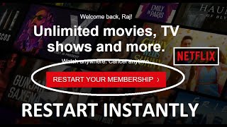 How to restart Netflix MembershipAccount 2024 [upl. by Olympias10]