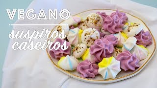 VEGANO  SUSPIROS CASEIROS PERFEITOS E VEGANOS  CUPCAKEANDO [upl. by Newhall102]