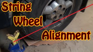 DIY Perform A Vehicle Front End Alignment Using String and a Ruler  Front End Replacement Part 3 [upl. by Magna676]