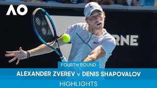 Alexander Zverev v Denis Shapovalov Highlights 4R  Australian Open 2022 [upl. by Akcirred]