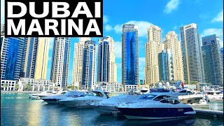 Dubai Marina Complete Walk  4K  Dubai Tourist Attraction [upl. by Alyn716]