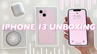 PINK IPHONE 13 MINI UNBOXING [upl. by Bannister]