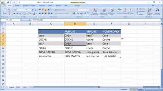 Como convertir a mayúsculas y minúsculas en Excel [upl. by Nine]