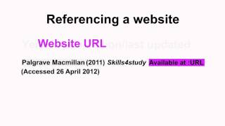 Harvard Referencing Part 7  Websites [upl. by Daub932]