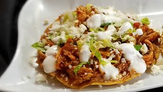 BEST CHICKEN TINGA recipe  how to make easy TOSTADAS ❤ [upl. by Aranahs]