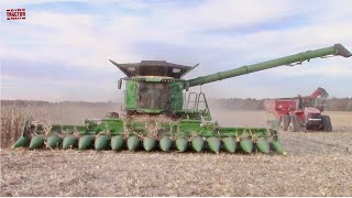 JOHN DEERE X9 1100 Combine Harvesting Corn [upl. by Yevette584]