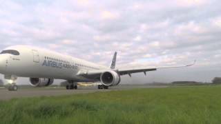 Airbus A350941 unbelievable short landing runway edge GoPro footage Cotswold Airport Kemble [upl. by Lledroc]