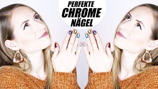 Chrome Nägel mit UVNagellack  Nails »Lalalunia« [upl. by Nosyk]