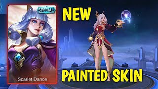 GUINEVERE PAINTED SKIN SCARLET DANCE GAMEPLAY  MOBILE LEGENDS [upl. by Ardnuyek]