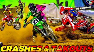 Supercross Crashes amp Takeouts  2022 [upl. by Adelheid]