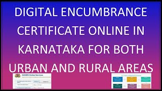 Get  Download Digitally Signed Encumbrance Certificate Online Any property Bangalore Karnataka 2022 [upl. by Rainah25]