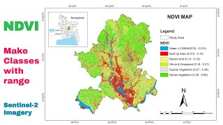 NDVI with class range in ArcGIS [upl. by Thomasina789]