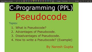 What is Pseudo Code  How to use it  Advantages and Disadvantages of Pseudo Code [upl. by Flaherty592]