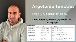 Functies differentiëren Product quotiënt en kettingregel [upl. by Aiykan]