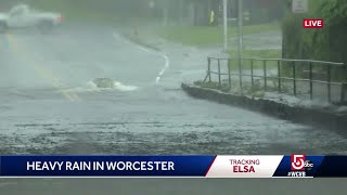 Worcester closes roads for flooding [upl. by Etteuqal]