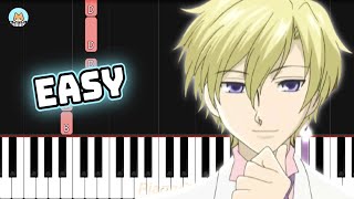 Ouran High School Host Club ED  quotShissouquot with Riff  EASY Piano Tutorial amp Sheet Music [upl. by Annahsar197]