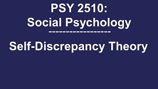 PSY 2510 Social Psychology SelfDiscrepancy Theory [upl. by Eleinad]