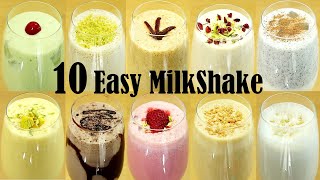 10 Easy Milkshake Recipe – How to Make Milkshake at Home [upl. by Shelli]