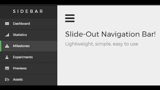 How to Create a Animated Sidebar Menu using HTML CSS amp JavaScript [upl. by Lipinski588]