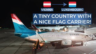 TRIPREPORT  Luxair ECONOMY  Vienna  Luxembourg  Boeing 737700 [upl. by Arlena]