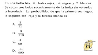 Probabilidad de eventos dependientes  Examen de Admisión Universidad Nacional de Colombia [upl. by Vernita]