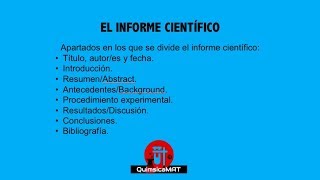 El informe científico apartados y ejemplo [upl. by Sirromaj]