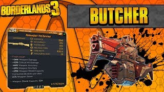 Borderlands 3  The Butcher Legendary Weapon Guide Insane Fire Rate [upl. by Naujuj]