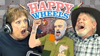 HAPPY WHEELS Elders React Gaming [upl. by Hasseman]