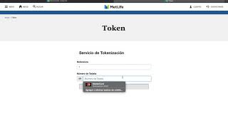 Tokenizador de tarjeta Metlife [upl. by Aihsekin]