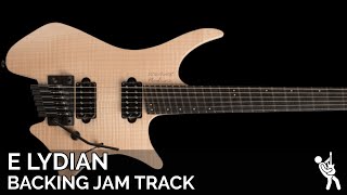 Plini Inspired Modern Atmospheric Fusion Guitar Backing Track Jam in E Lydian  90 BPM [upl. by Ativel]