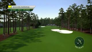 Course Flyover Augusta National Golf Clubs 1st Hole [upl. by Notsuh]