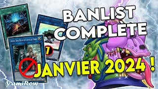 YuGiOh BANLIST COMPLÈTE OFFICIELLE  JANVIER 2024 [upl. by Anitak]