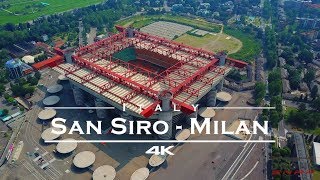 San Siro Stadium  AC Milan Italy 🇮🇹  by drone 4K [upl. by Lanrev]