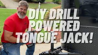 DIY DRILL POWERED TONGUE JACK FOR A TRAILER [upl. by Nelleh]