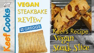 Greggs Vegan Steak Bake Review  veganuary  Homemade Vegan Steak Slice [upl. by Stutman]