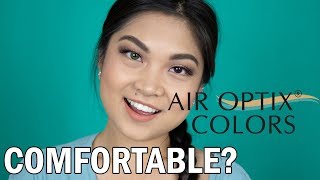 AIR OPTIX COLORS TRY ON amp REVIEW FOR BROWN EYES AFTER LASIK [upl. by Heidie]